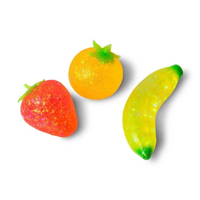 Scrunchems® Sugar Squish Fruits Squishy | 3-Piece Glitter Set