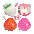 Jumbo strawberry slime-filled squishy toy that changes color under UV light