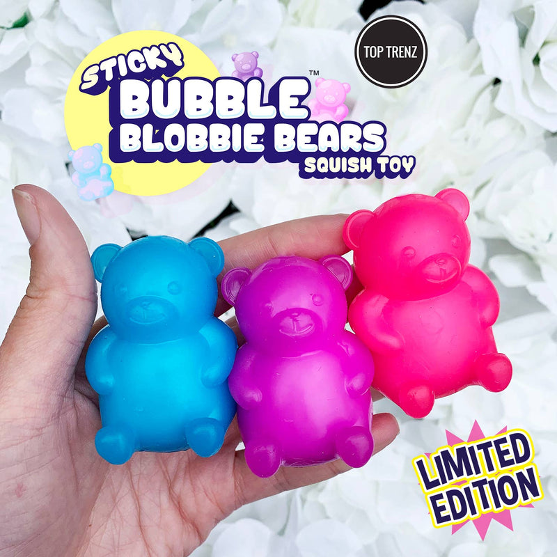 Top Trenz Sticky Bubble Blobbies – Gummy Yummies Bears (3-Pack)