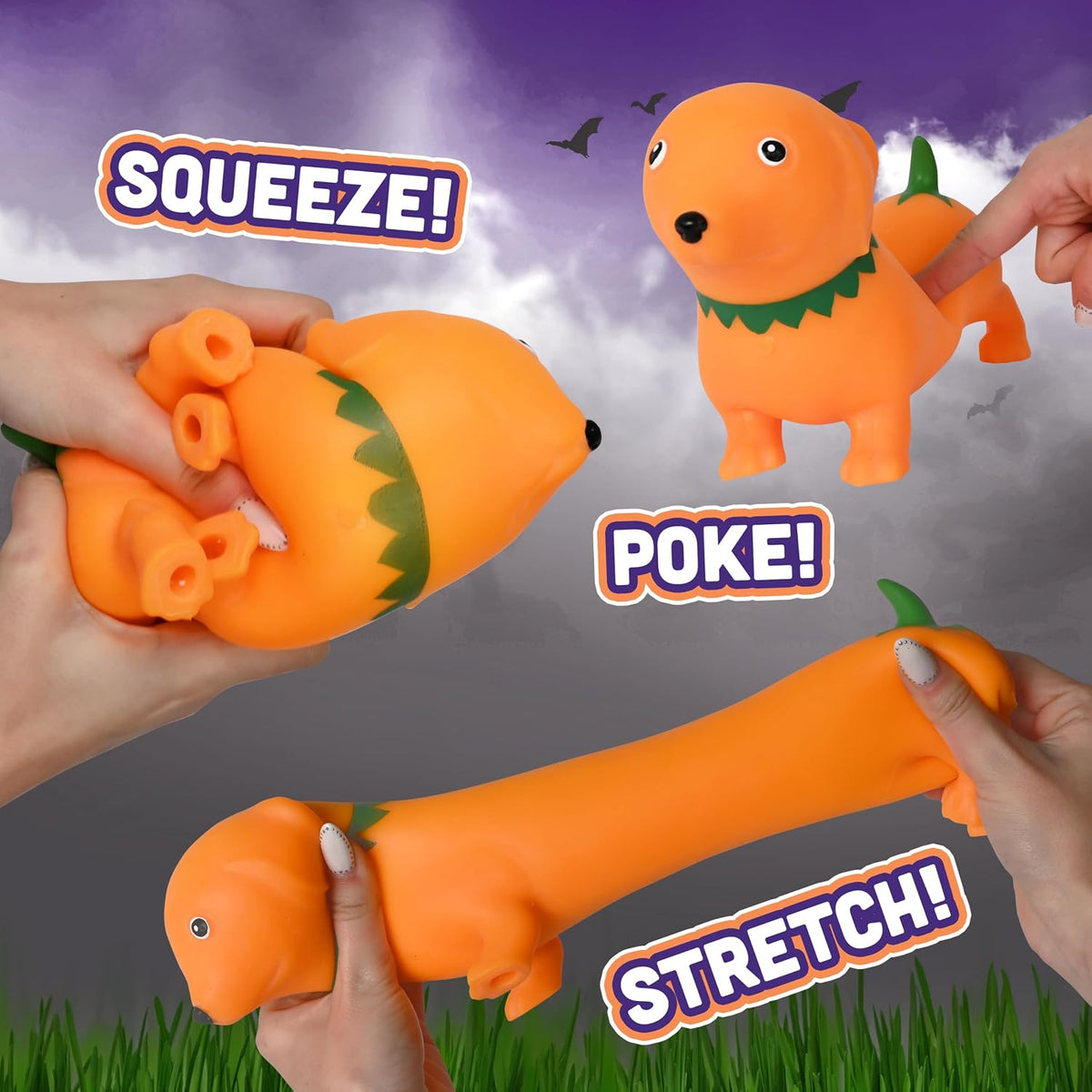 Toymendous Squishy Weenie Dog - Pumpkin