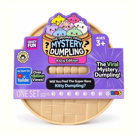 RMS Crazy Fun Mystery Dumpling Kitty Edition squishy in steamer case