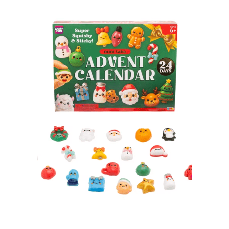 Taba Squishy Advent Calendar with 24 holiday squishy surprises