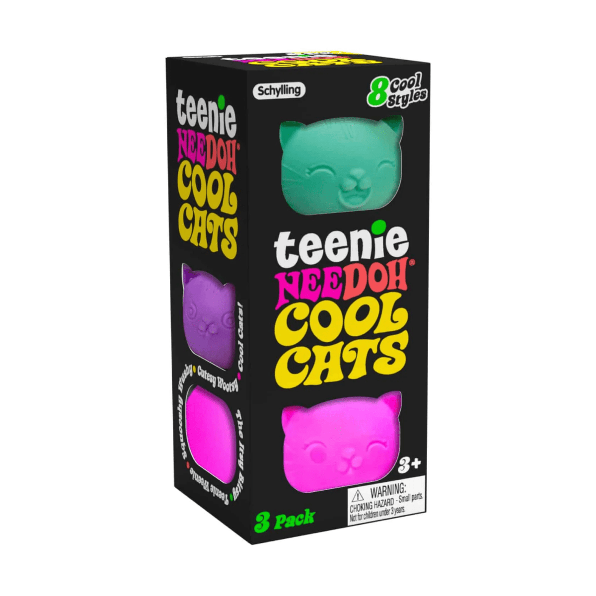 NeeDoh Teenie Cool Cats 3-pack of mini cat squishy fidget toys