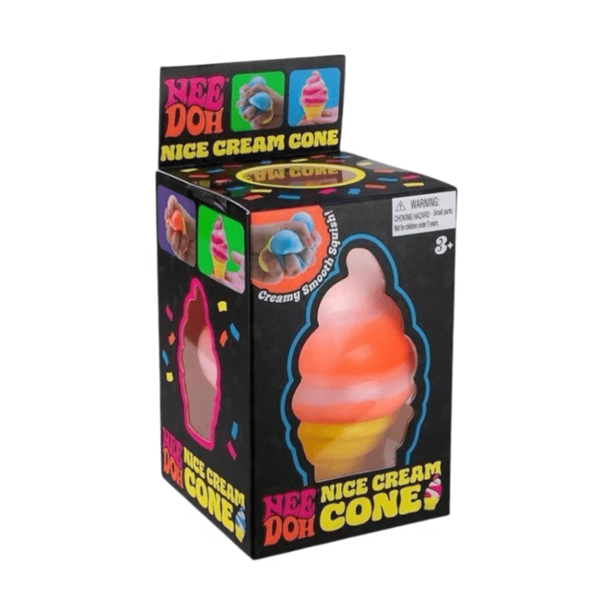 NeeDoh Nice Cream Ice Cream Cone Squishy Fidget Toy- Pink, Blue, or Orange (1 per order)