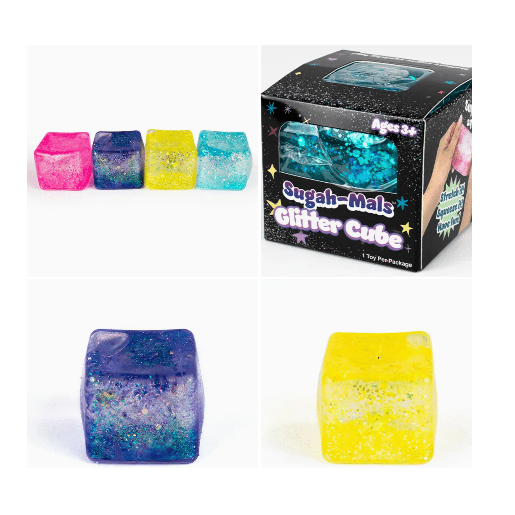 Sugah-Mals Glitter Sugar Cube Squishy