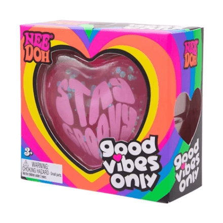 NeeDoh Good Vibes Only Squishy Fidget Toy (Text on Heart May Vary)