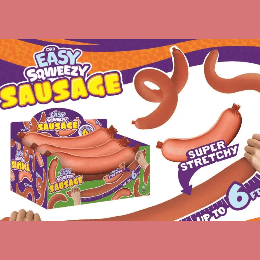ORB Easy Sqweezy Sausage – Stretchy Squishy Fidget Toy (Red)