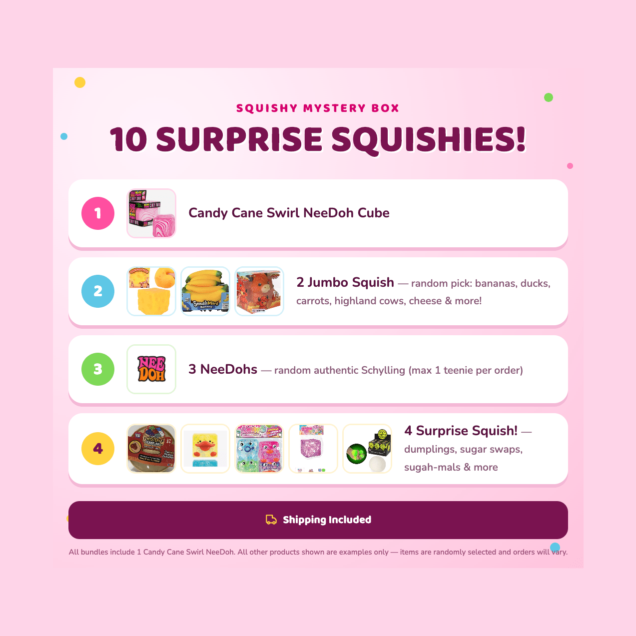 Candy Swirl Needoh Squishy Bundle!!! 10 Items!