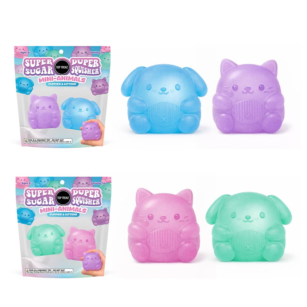 Super Duper Sugar Squisher Mini Kitty & Puppy 2-pack packaging