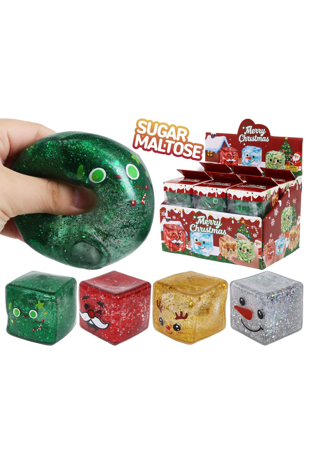 Christmas Glitter Sugar Cube Squishy
